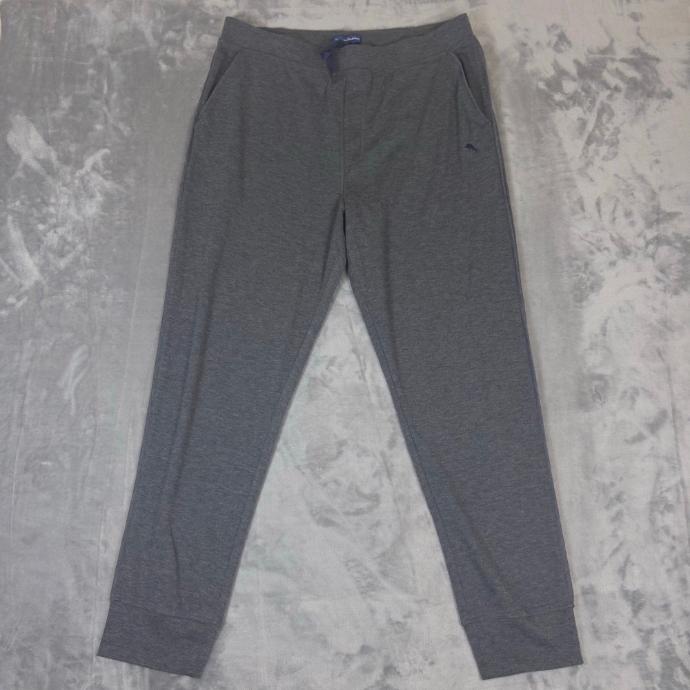 Tommy Bahama Jogger Pants Mens Large Gray Stretch Drawstring Lounge NWOT